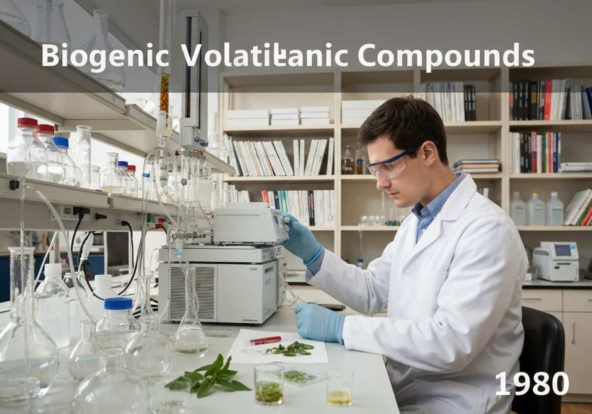 Laboranalyse von biogenen flüchtigen organischen Verbindungen in der Atmosphärenchemie.
