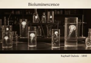 Organismes bioluminescents en laboratoire pour la recherche biochimique.