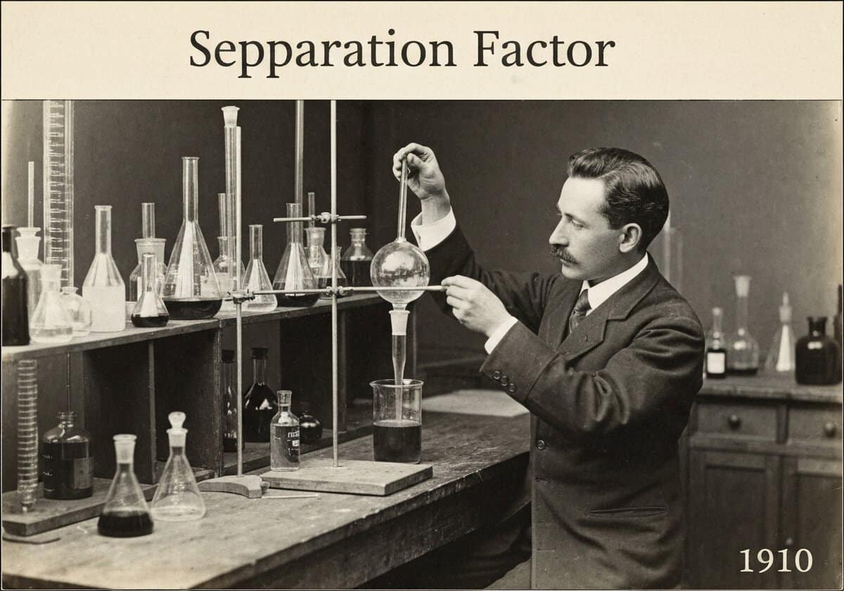 Ingénieur chimiste effectuant des processus de séparation dans un laboratoire vintage.