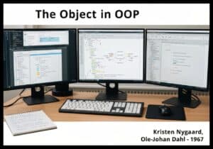 Computer programming workspace showcasing object-oriented programming concepts.
