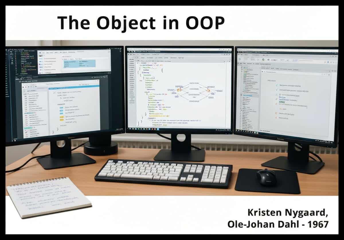 Computer programming workspace showcasing object-oriented programming concepts.