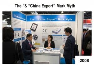 Consumer awareness booth on CE marking and counterfeit marks in international trade.