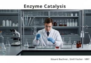 Biochimiste réalisant des expériences de catalyse enzymatique dans un laboratoire.