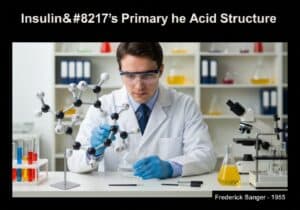 Bovine insulin amino acid structure analysis in biochemistry lab.