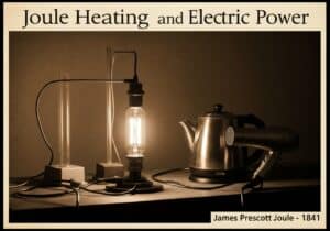 Demonstration of Joule heating in a vintage laboratory with electric appliances.