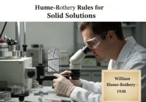 Technician analyzing nickel-based superalloy in metallurgy lab, focusing on Hume-Rothery rules.