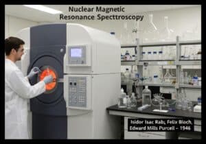 Nuclear Magnetic Resonance spectrometer in an analytical chemistry laboratory.