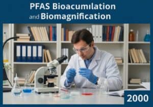 Toxicologist analyzing fish samples for PFAS in a laboratory setting.