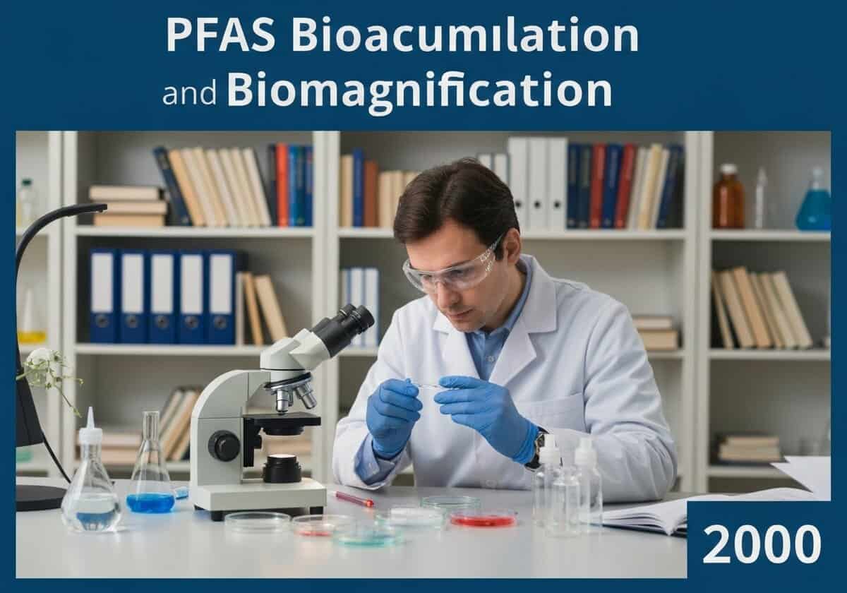 Toxicologist analyzing fish samples for PFAS in a laboratory setting.