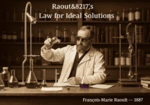 19th-century laboratory experiment illustrating Raoult's Law in physical chemistry.