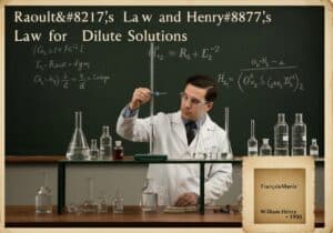 Chemist measuring gas solubility in a laboratory for physical chemistry applications.