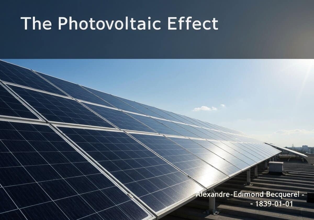 Solar panel installation demonstrating the photovoltaic effect in solid state physics.