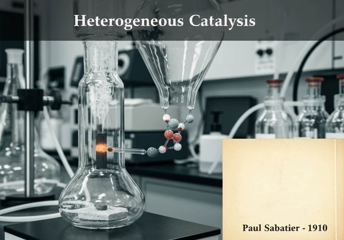 Solid catalyst in a reactor demonstrating heterogeneous catalysis in physical chemistry.