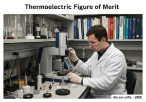 Researcher measuring thermoelectric materials in a solid state physics laboratory.