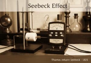 Thermoelectric generator demonstrating Seebeck effect in solid state physics.