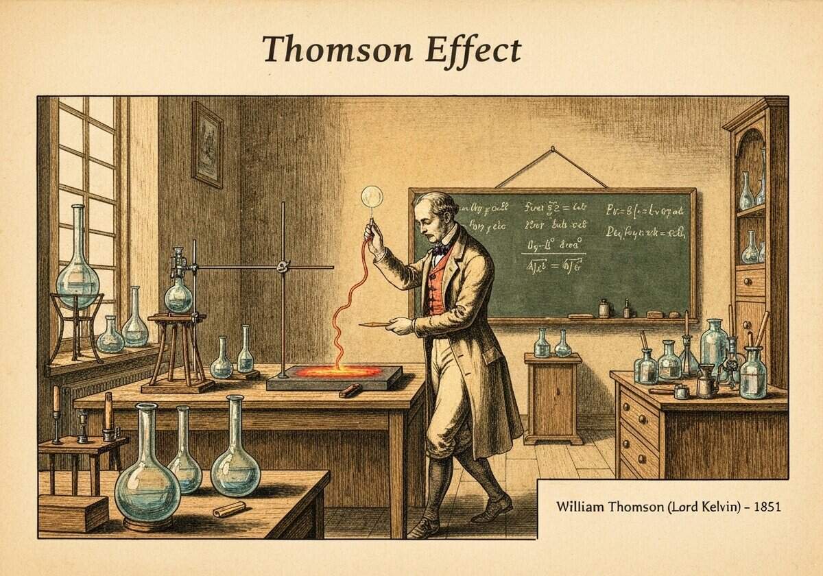 Current-carrying conductor experiment demonstrating Thomson Effect in thermoelectricity.