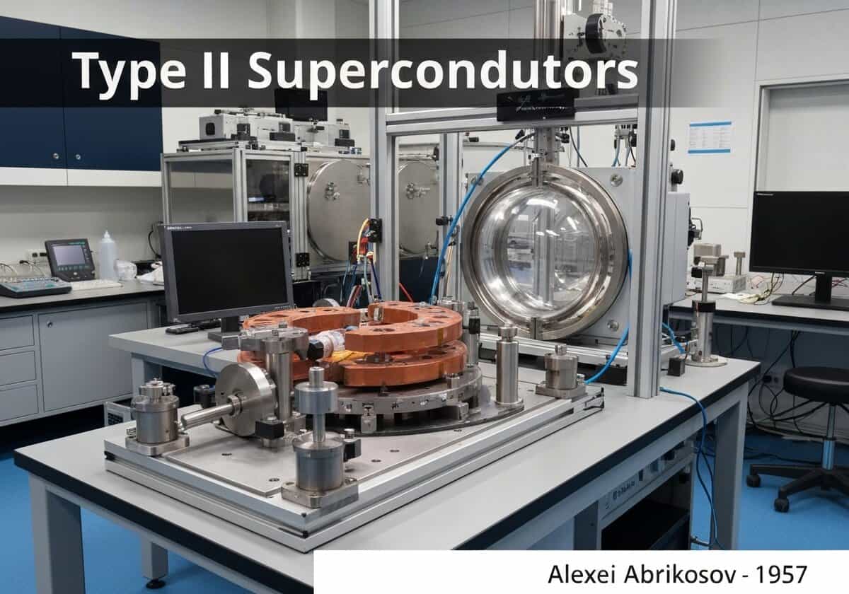 Installation d'un aimant supraconducteur démontrant les supraconducteurs de type II dans un laboratoire.