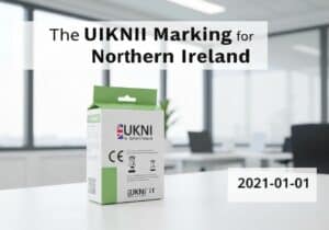 UKNI marking on product packaging indicating compliance for Northern Ireland market.