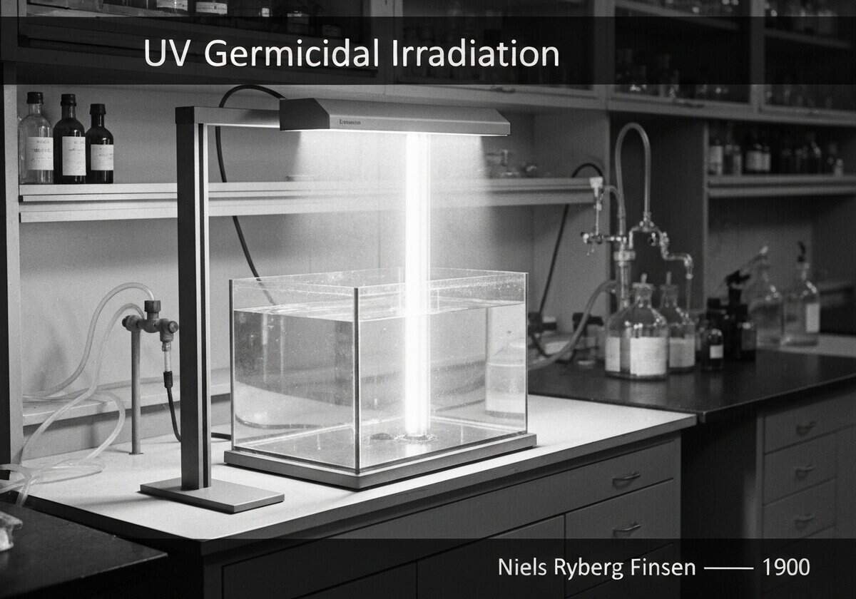 UV Germicidal Irradiation system in a laboratory for microbial disinfection.