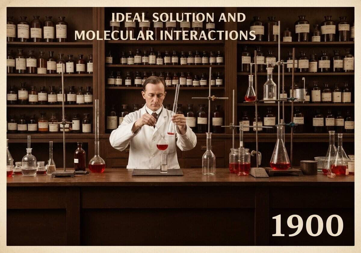 Chemist measuring liquids in a vintage laboratory for ideal solution studies in thermodynamics.