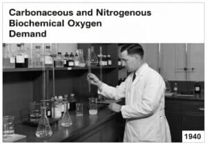 Laboratory analysis of carbonaceous and nitrogenous biochemical oxygen demand in wastewater treatment.
