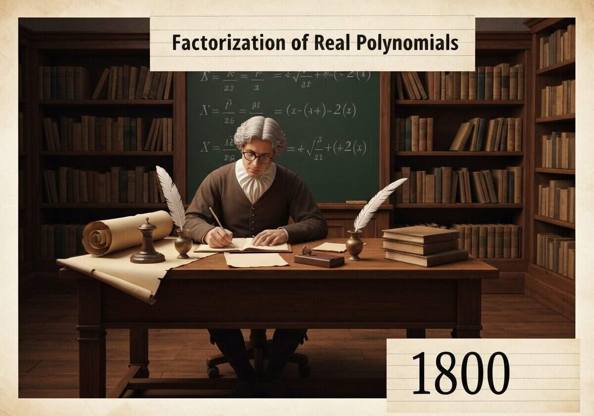 数学家在历史教室中研究实数多项式的因式分解。.