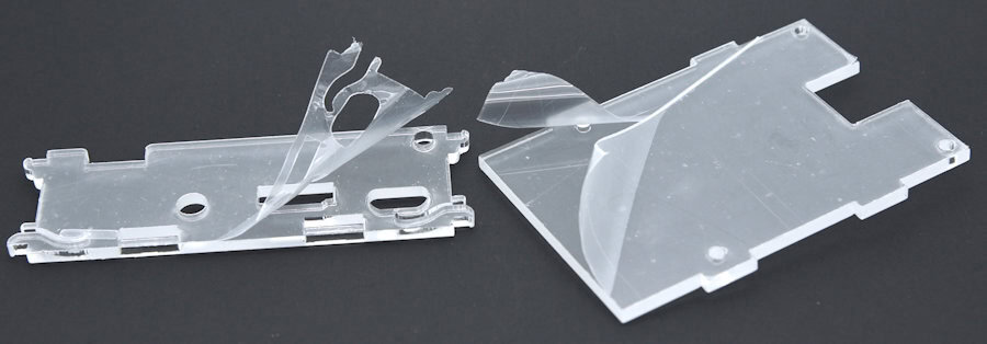 Film on laser cut plastics