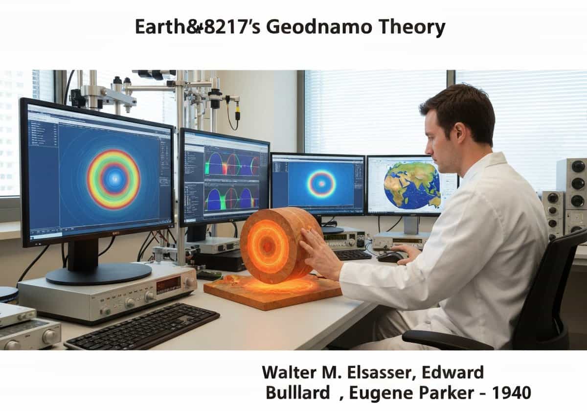 Geophysicist studying Earth's geodynamo mechanism and magnetic field generation.