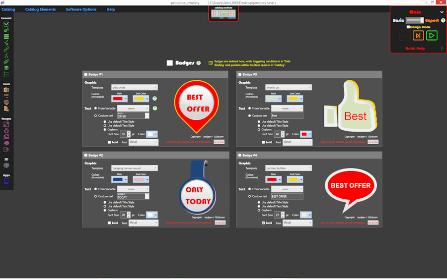 Prodalist automatic badges