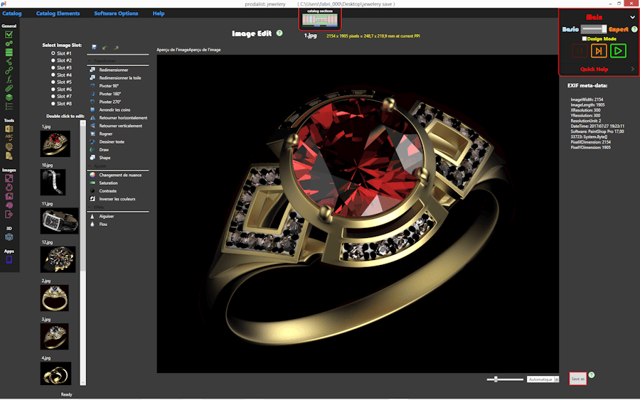 Prodalist integrated image editor