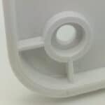 Ribs around screw slot