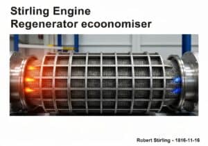 Regenerator matrix of a Stirling engine demonstrating thermal energy storage in thermodynamics.