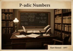 19th century study room of Kurt Hensel focused on p-adic numbers and number theory.