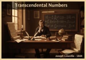 Mathematician studying transcendental numbers in a historical study.