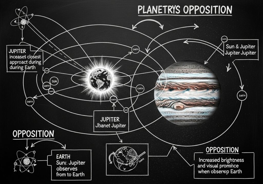 Celestial Mechanics of Jupiter's Opposition