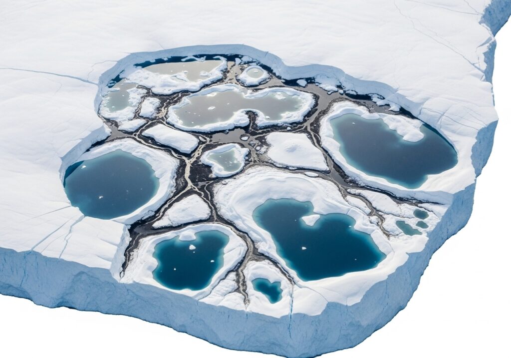 Meltwater Pools on Iceberg
