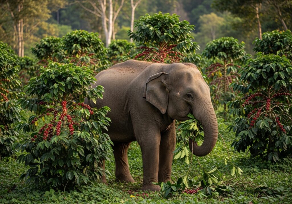 Nature's Brew: Elephants and Coffee