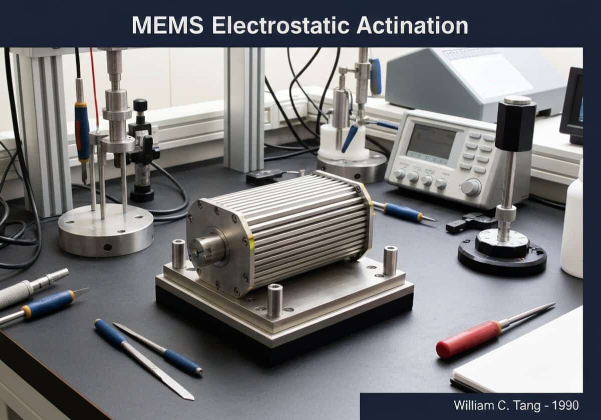 Attuatore elettrostatico MEMS con azionamento a pettine progettato in ingegneria elettrica.