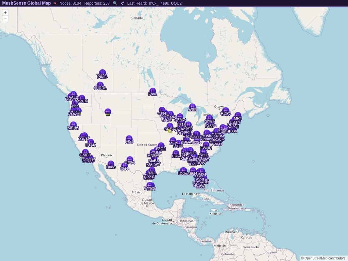 Meshsense Nodes Map for Meshtastic