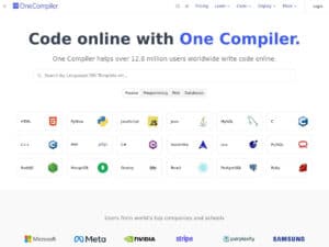 OneCompiler: compiladores en varios lenguajes