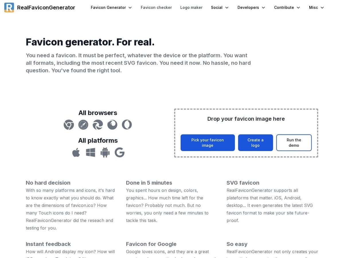Generatore di favicon online (pacchetto completo in una sola volta)