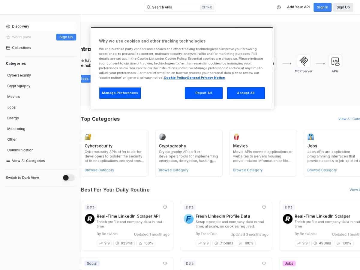 RapidAPI API मार्केटप्लेस