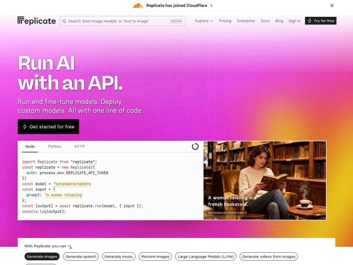 Replicar ferramentas de IA online