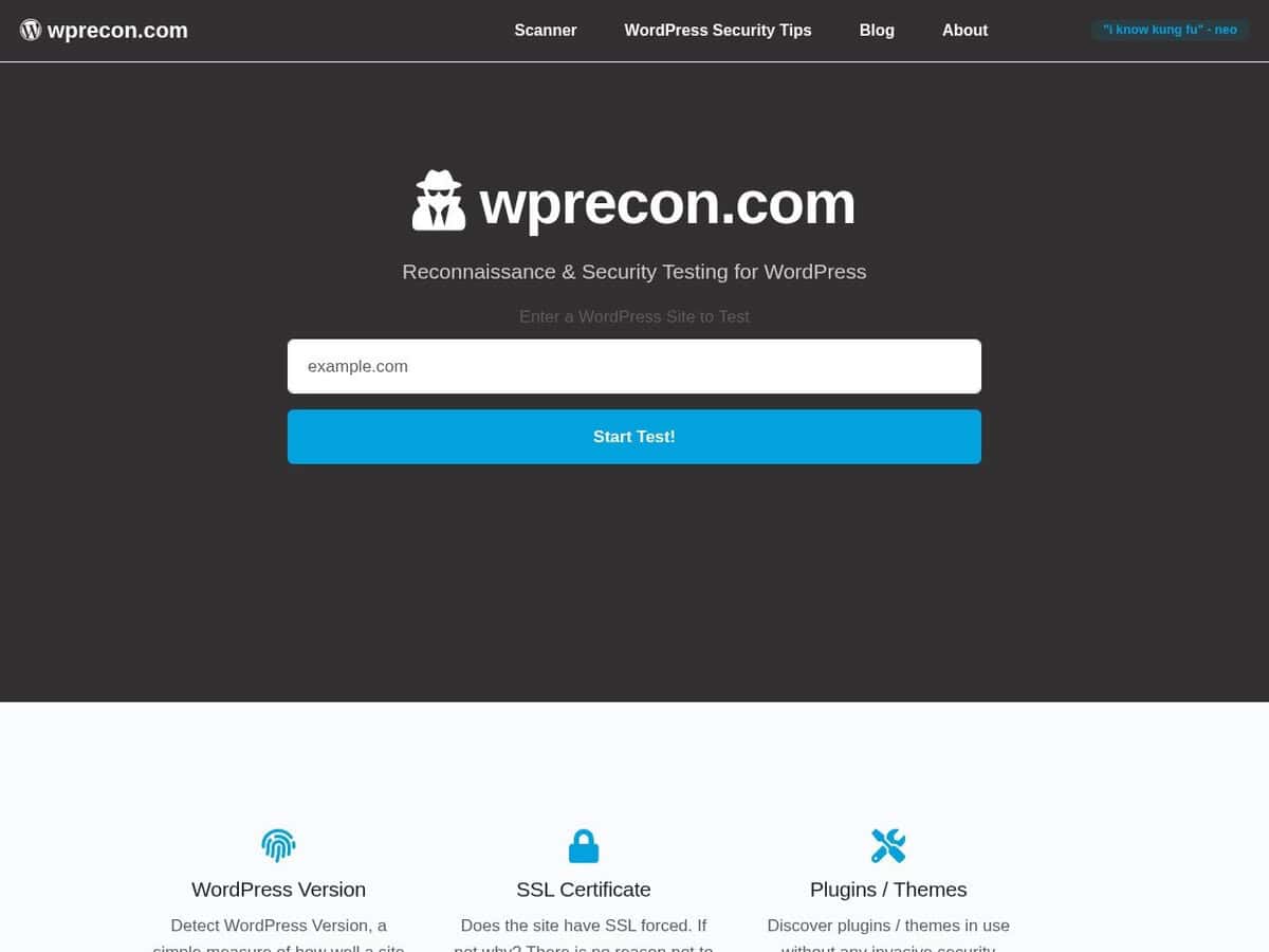 Servizio di scansione della sicurezza di WordPress