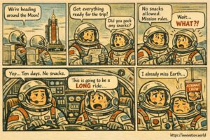 Viagem Lunar, sem permissão para lanches