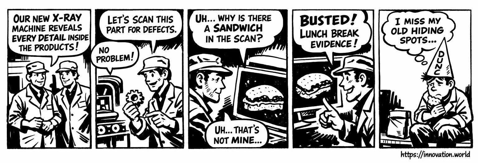 Comics: industrial ct scans revolutionize factories 1 X-ray vision for factory follies