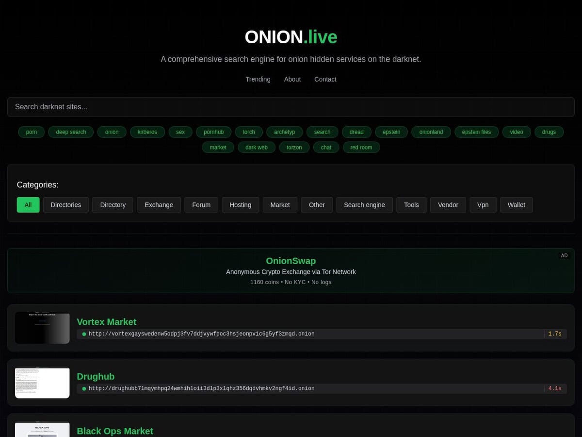 Onion.live 暗网搜索