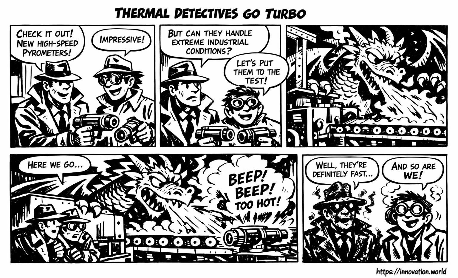 Comics: new pyrometers set industrial pace 1 Thermal detectives go turbo