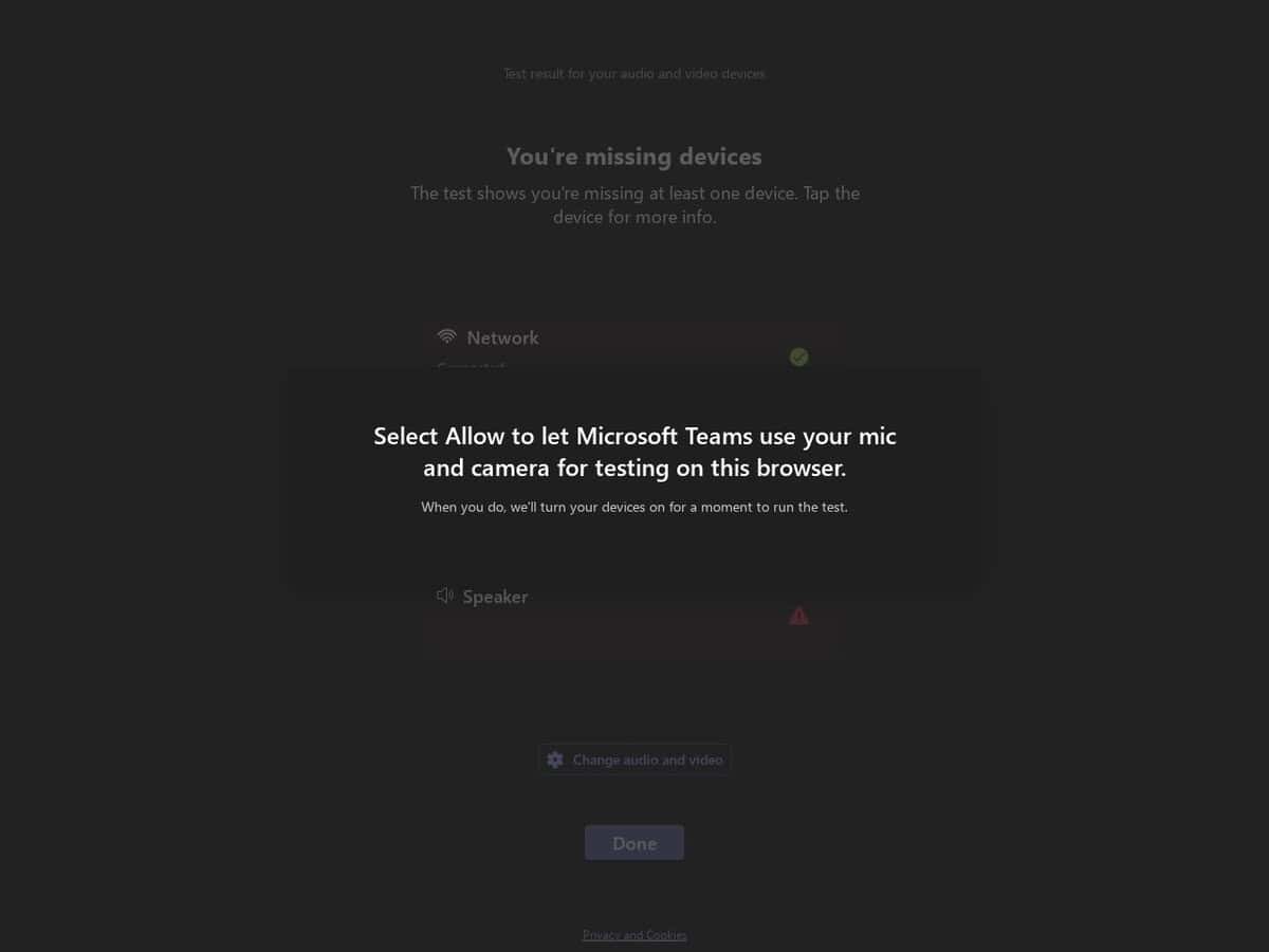 MS Teams Audio & Camera Tester