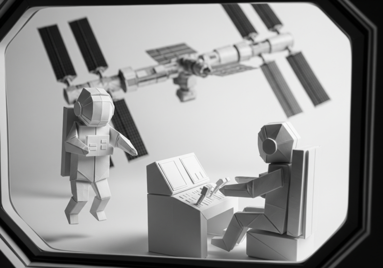 Origami Astronauts in Space